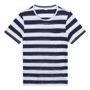 Onia Striped Navy and White Linen Top T-Shirt s/p
